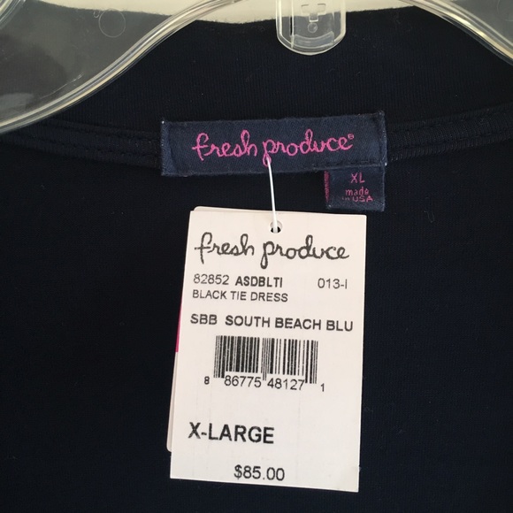 NWT XL Fresh Produce Black Tie Dress SB BLUE - Picture 2 of 8